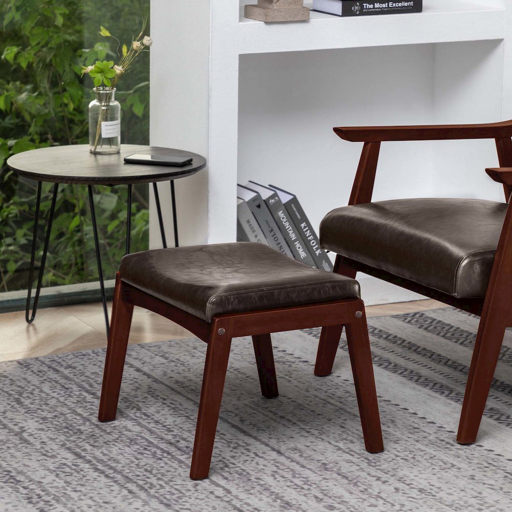 Designs4Comfort Natalie Accent Ottoman Stool Espresso. Picture 2