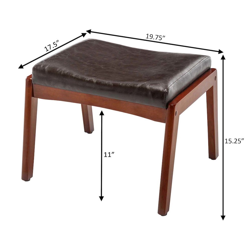 Designs4Comfort Natalie Accent Ottoman Stool Espresso. Picture 6