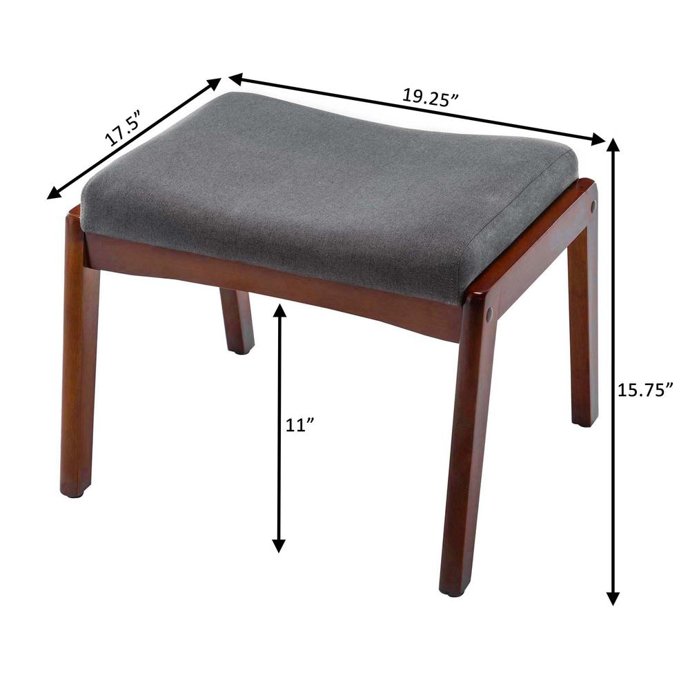 Designs4Comfort Natalie Accent Ottoman Stool Dark Gray. Picture 5