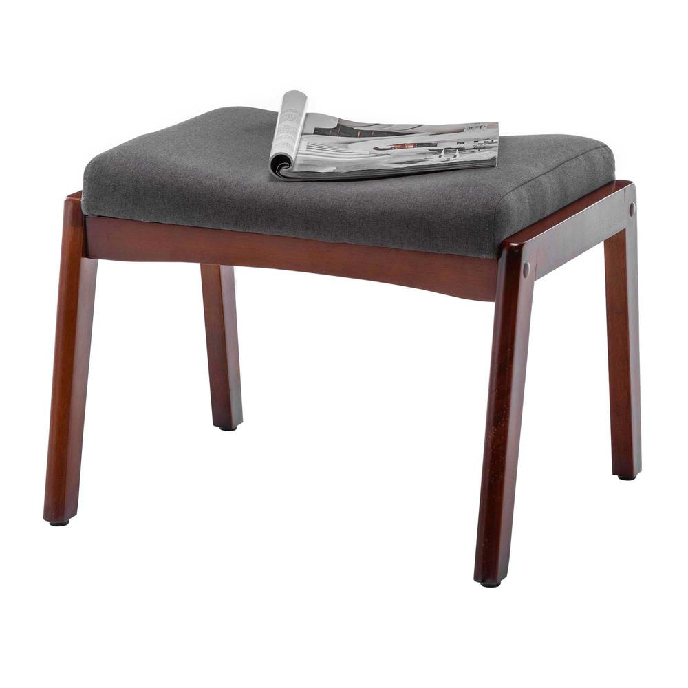 Designs4Comfort Natalie Accent Ottoman Stool Dark Gray. Picture 1