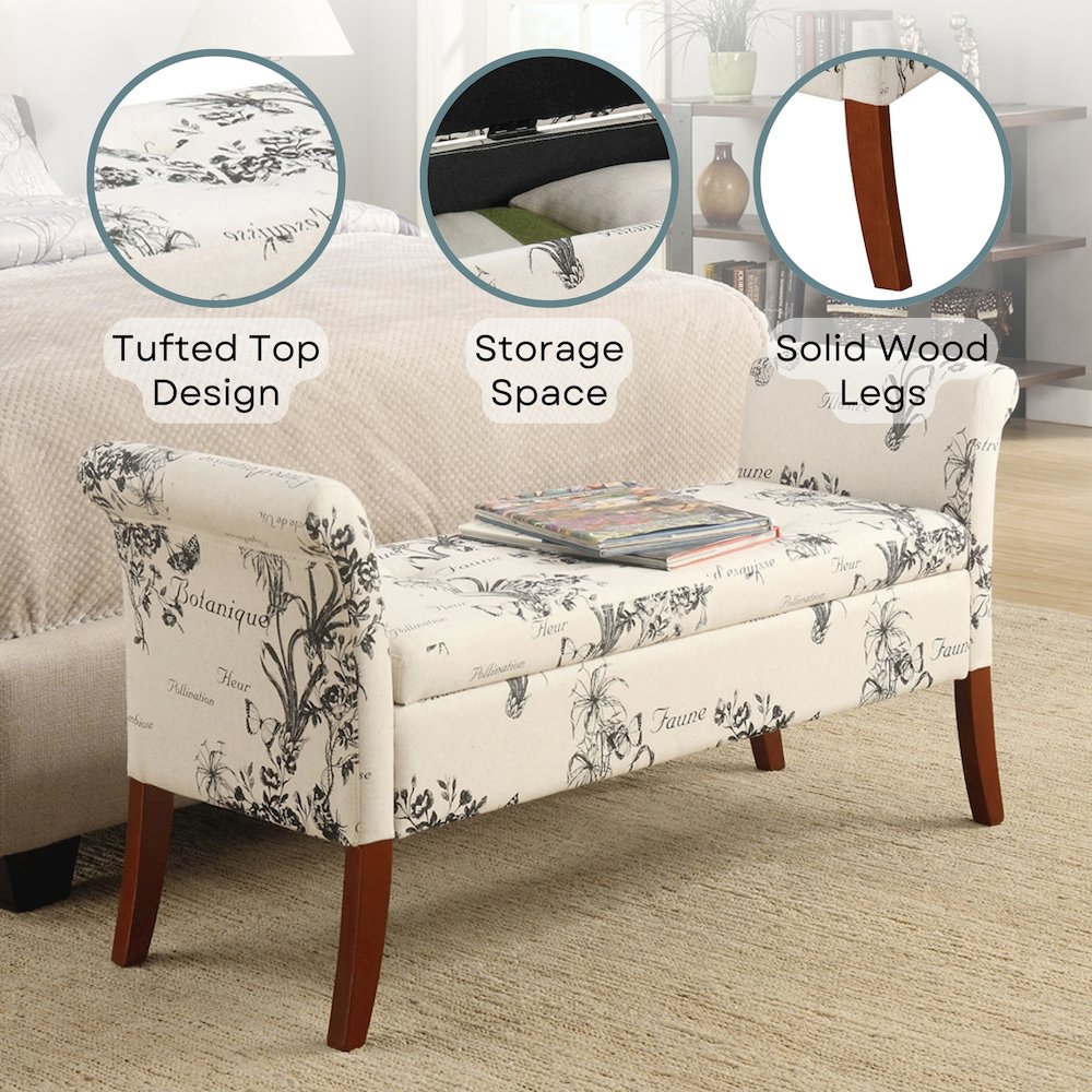 Designs4Comfort Garbo Entryway Storage Bench. Picture 4