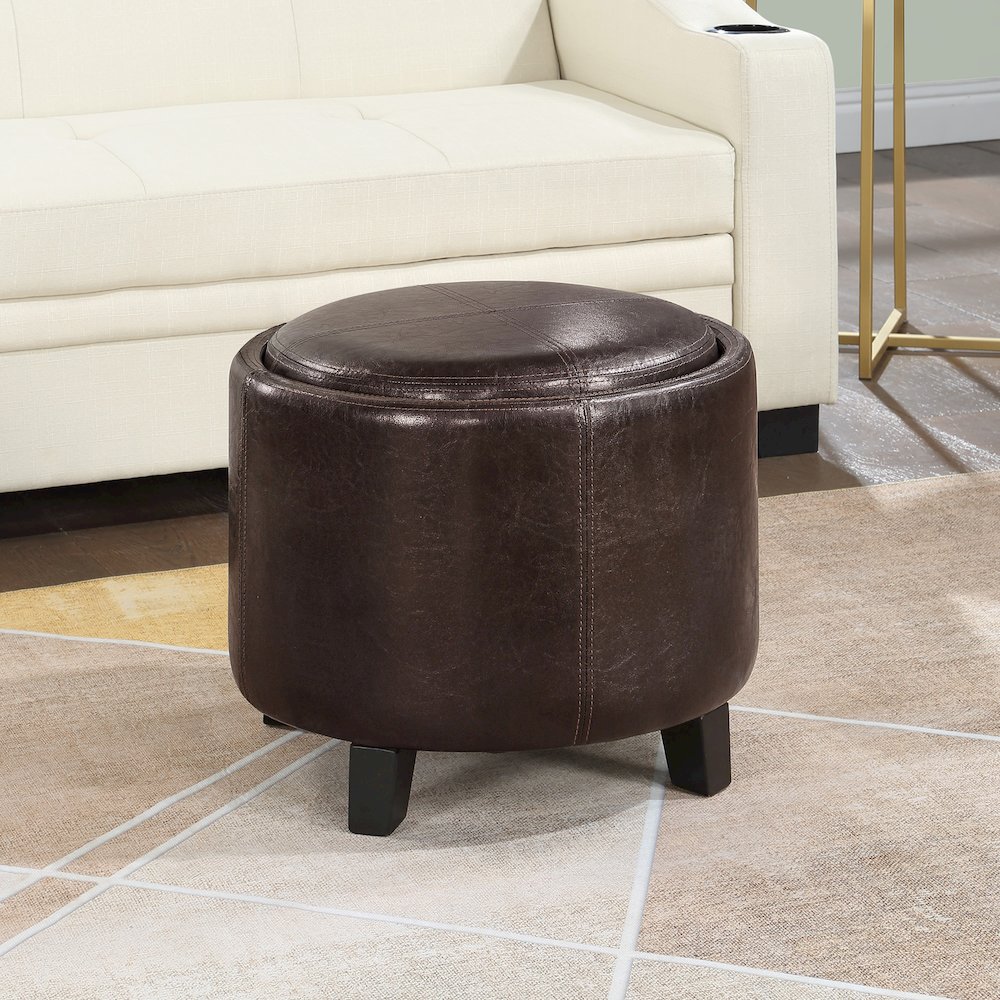 Designs4Comfort Oscar Storage Ottoman with Reversible Tray. Picture 2