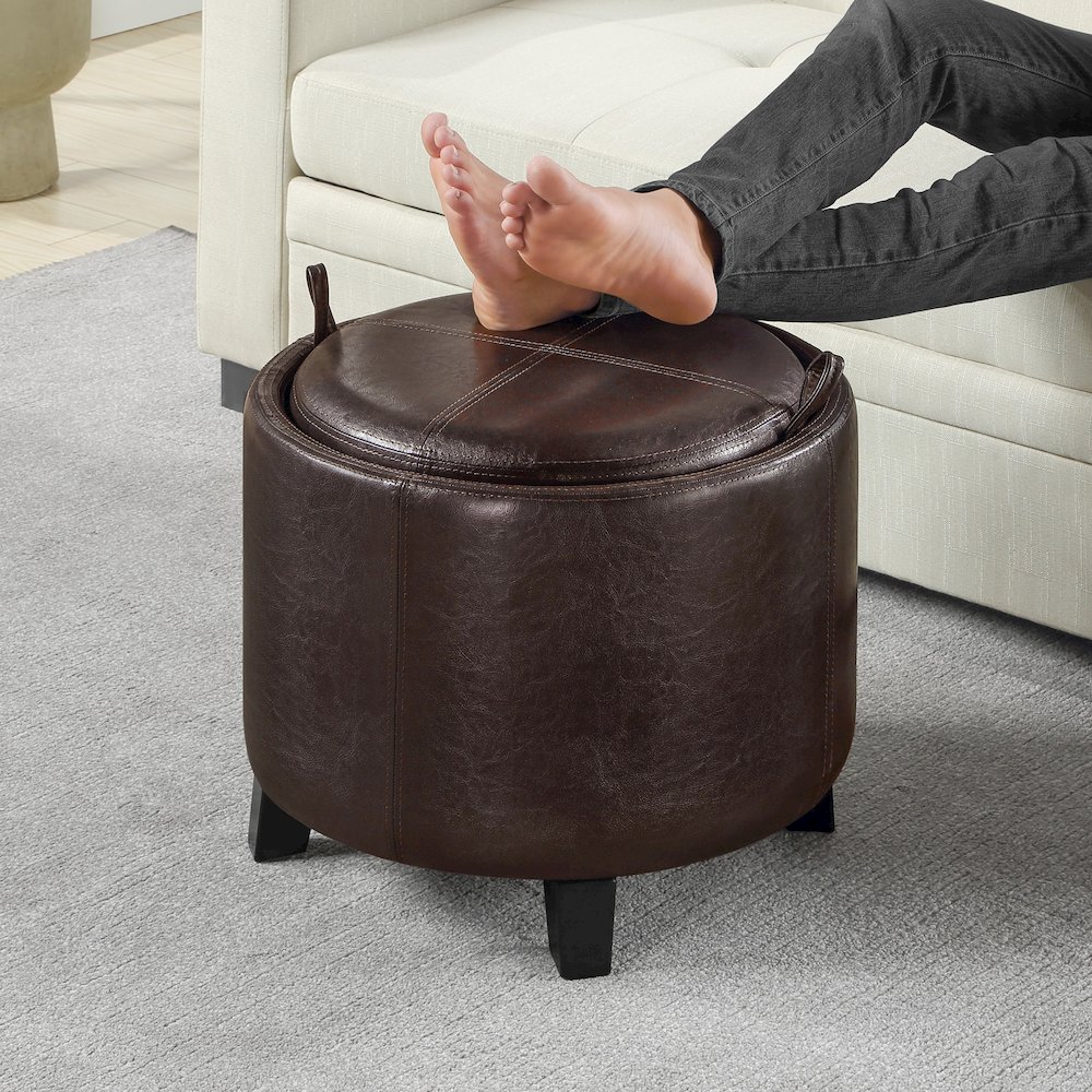 Designs4Comfort Oscar Storage Ottoman with Reversible Tray. Picture 6