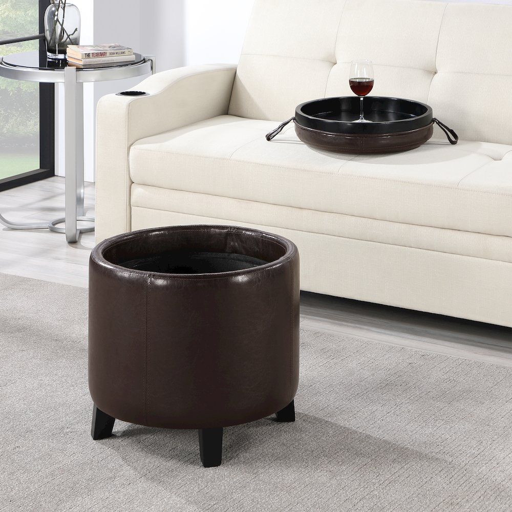 Designs4Comfort Oscar Storage Ottoman with Reversible Tray. Picture 7