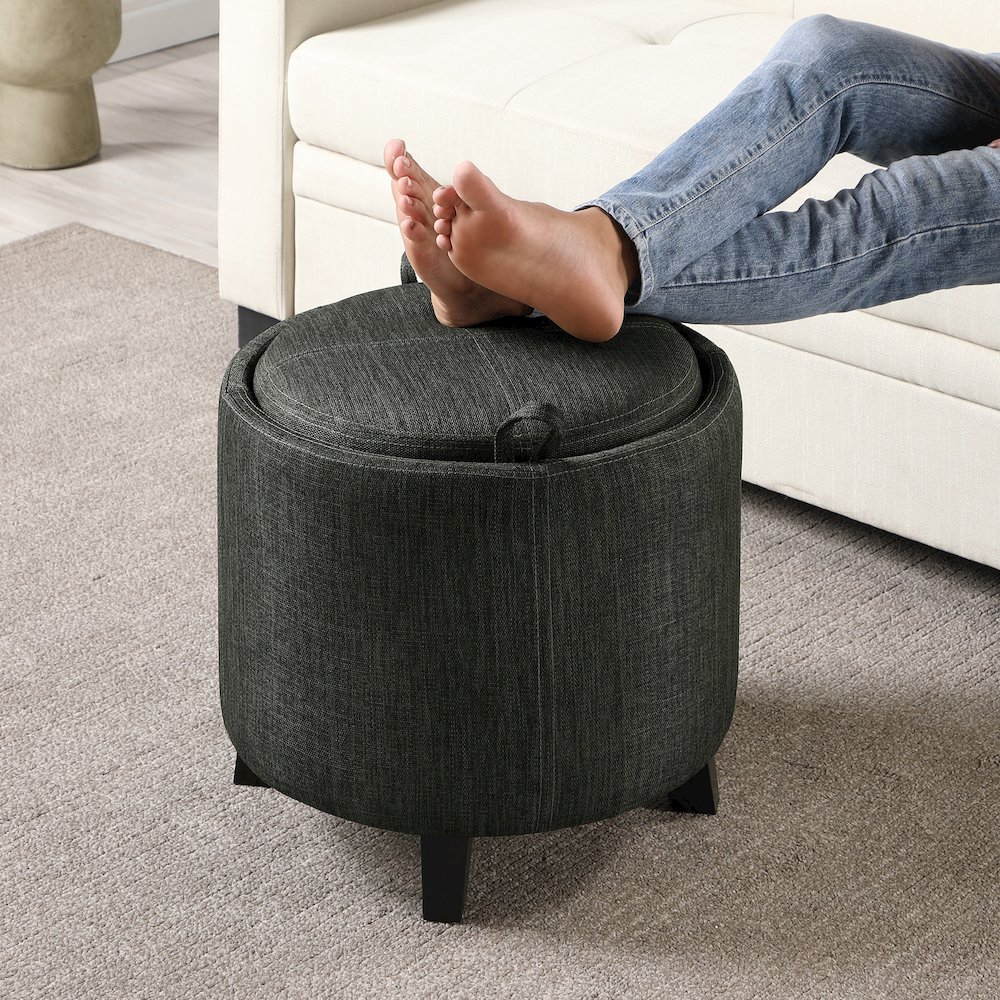 Designs4Comfort Oscar Storage Ottoman with Reversible Tray. Picture 6