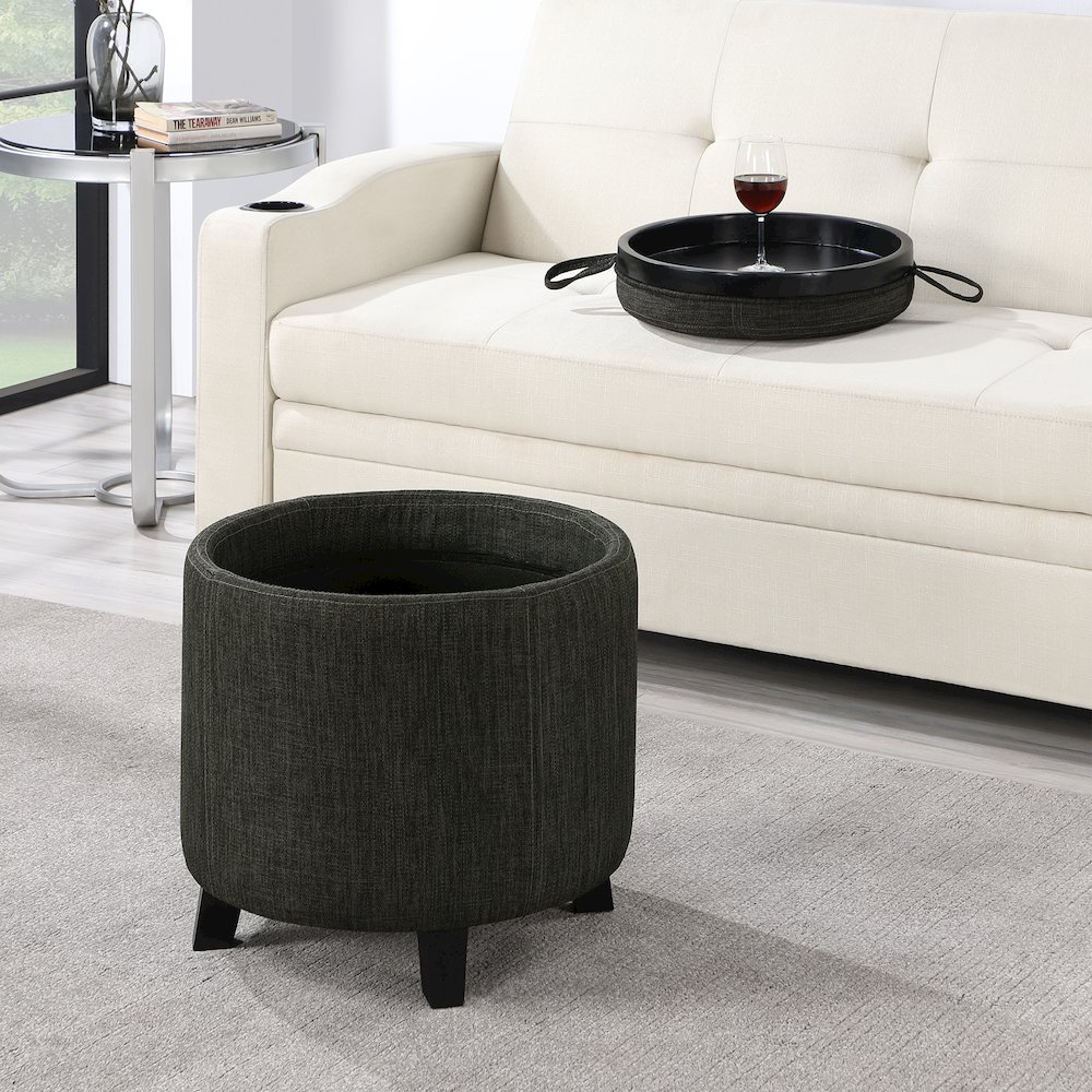 Designs4Comfort Oscar Storage Ottoman with Reversible Tray. Picture 7