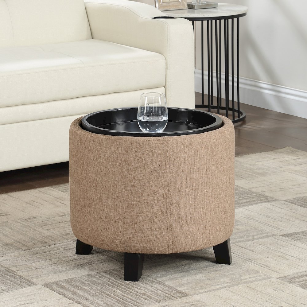 Designs4Comfort Oscar Storage Ottoman with Reversible Tray. Picture 2