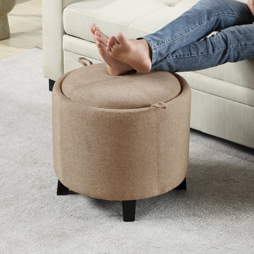 Designs4Comfort Oscar Storage Ottoman with Reversible Tray. Picture 6