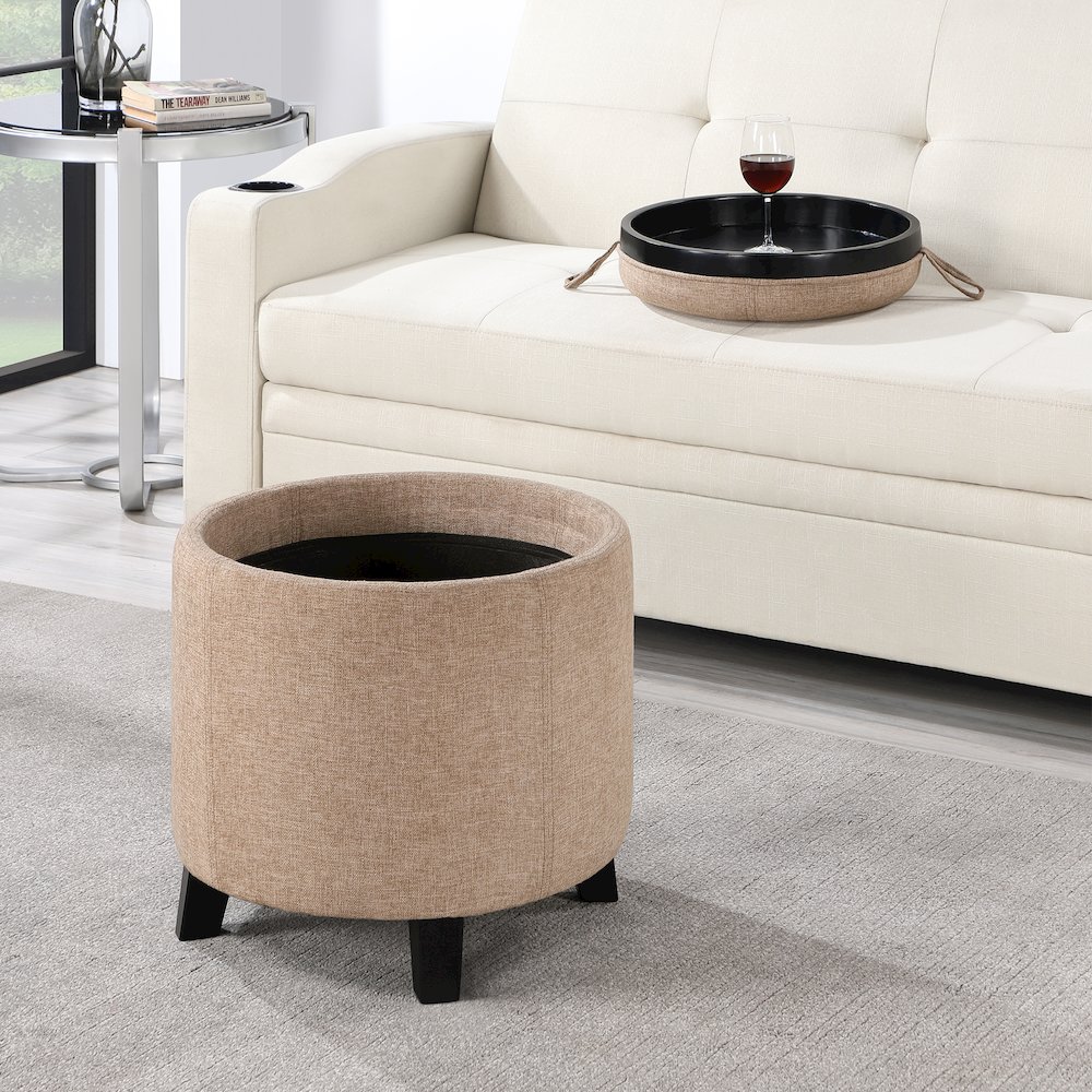 Designs4Comfort Oscar Storage Ottoman with Reversible Tray. Picture 7