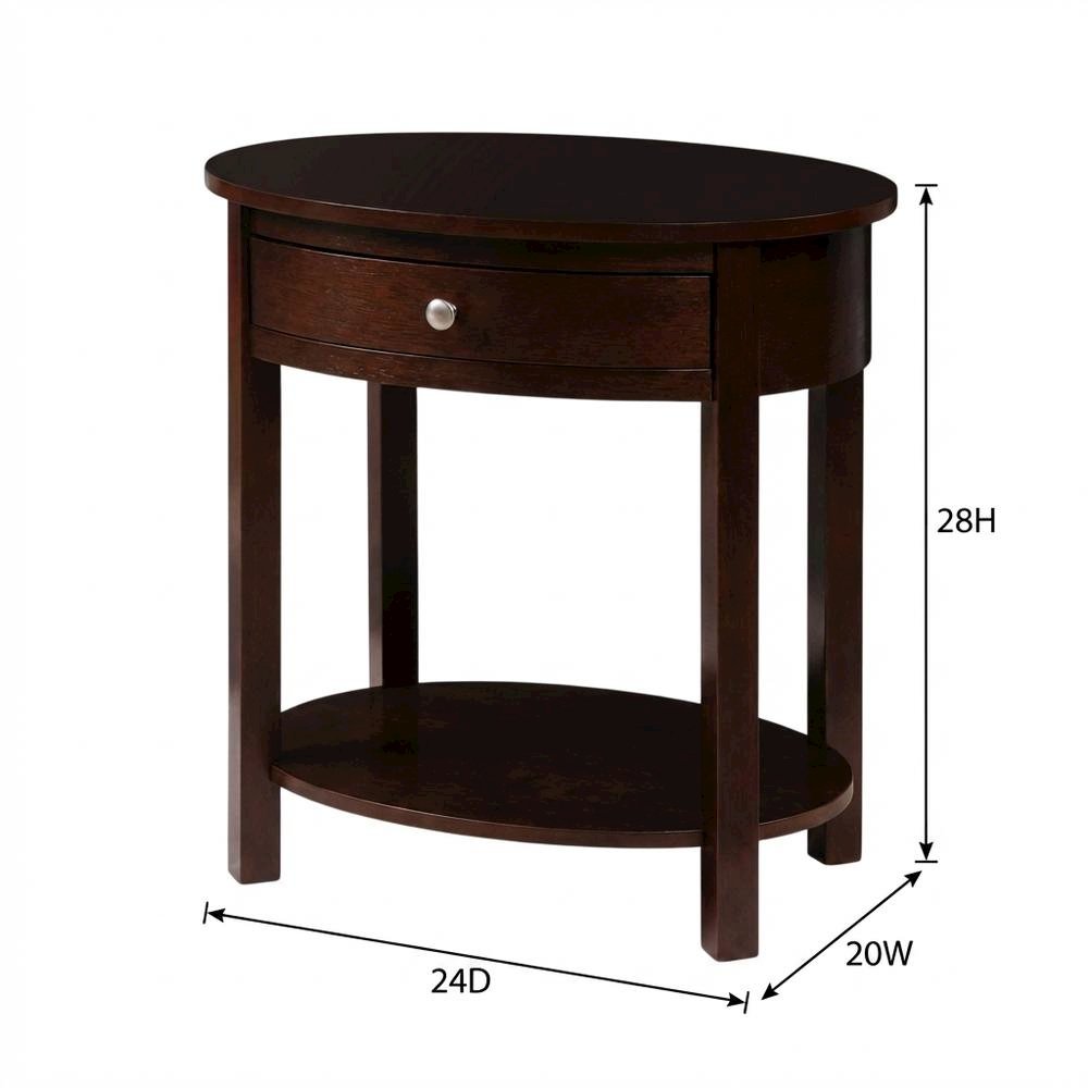 Rustic End Table with Single Drawer and Shelf for Living Room Storage. Picture 7