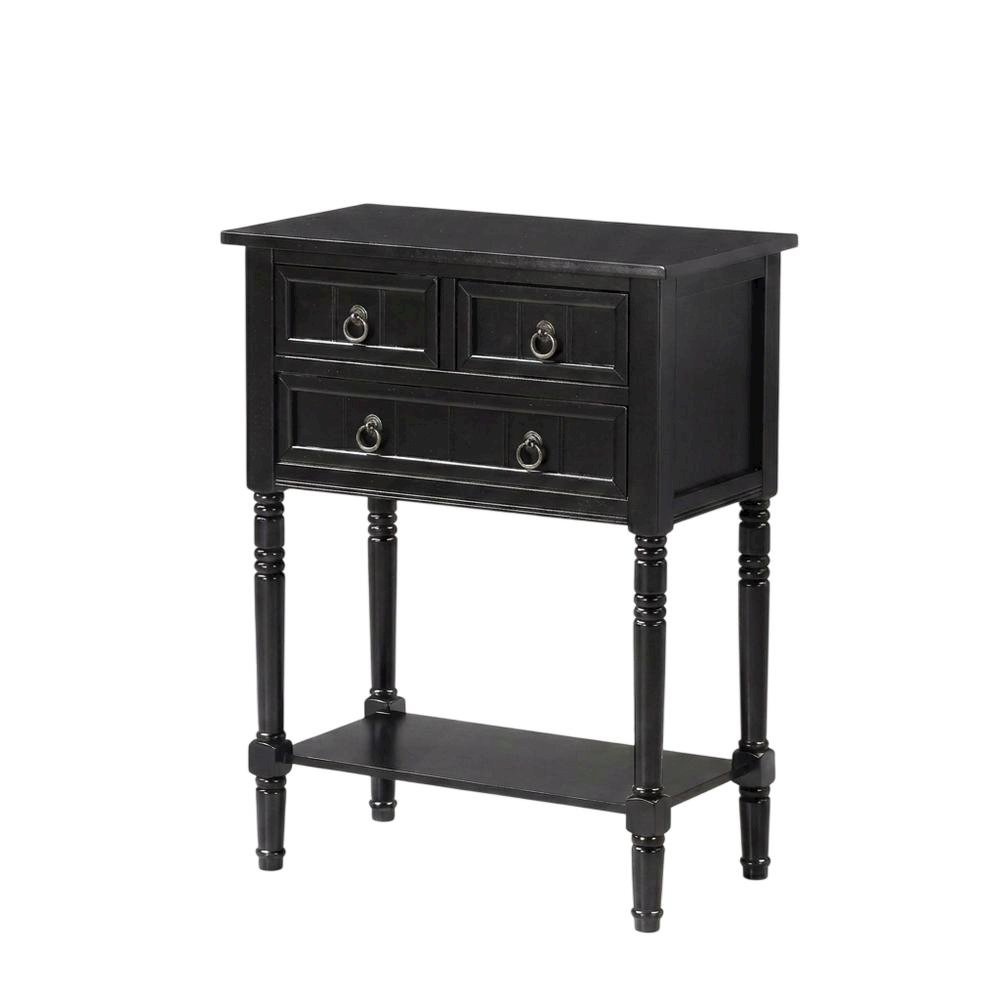 Black Hall Table, Rubberwood and MDF, Slim Entryway Console. Picture 1