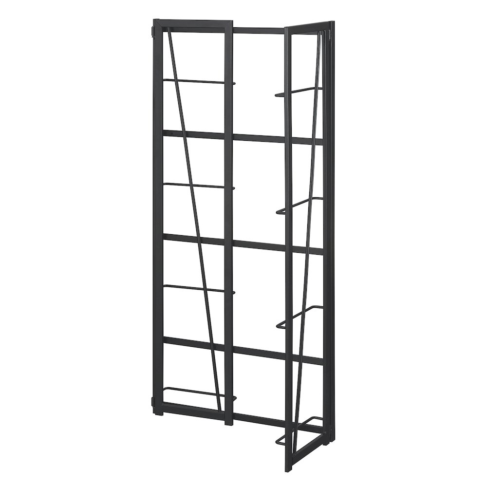 Xtra Folding 4 Tier Bookshelf, Black/Black. Picture 6