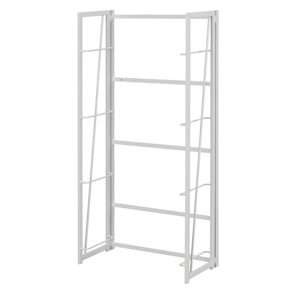 Xtra Folding 4 Tier Bookshelf, White/White. Picture 2