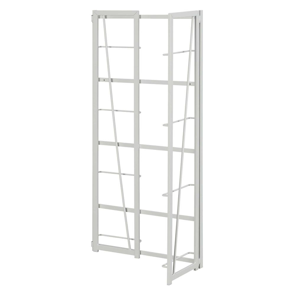 Xtra Folding 4 Tier Bookshelf, White/White. Picture 3
