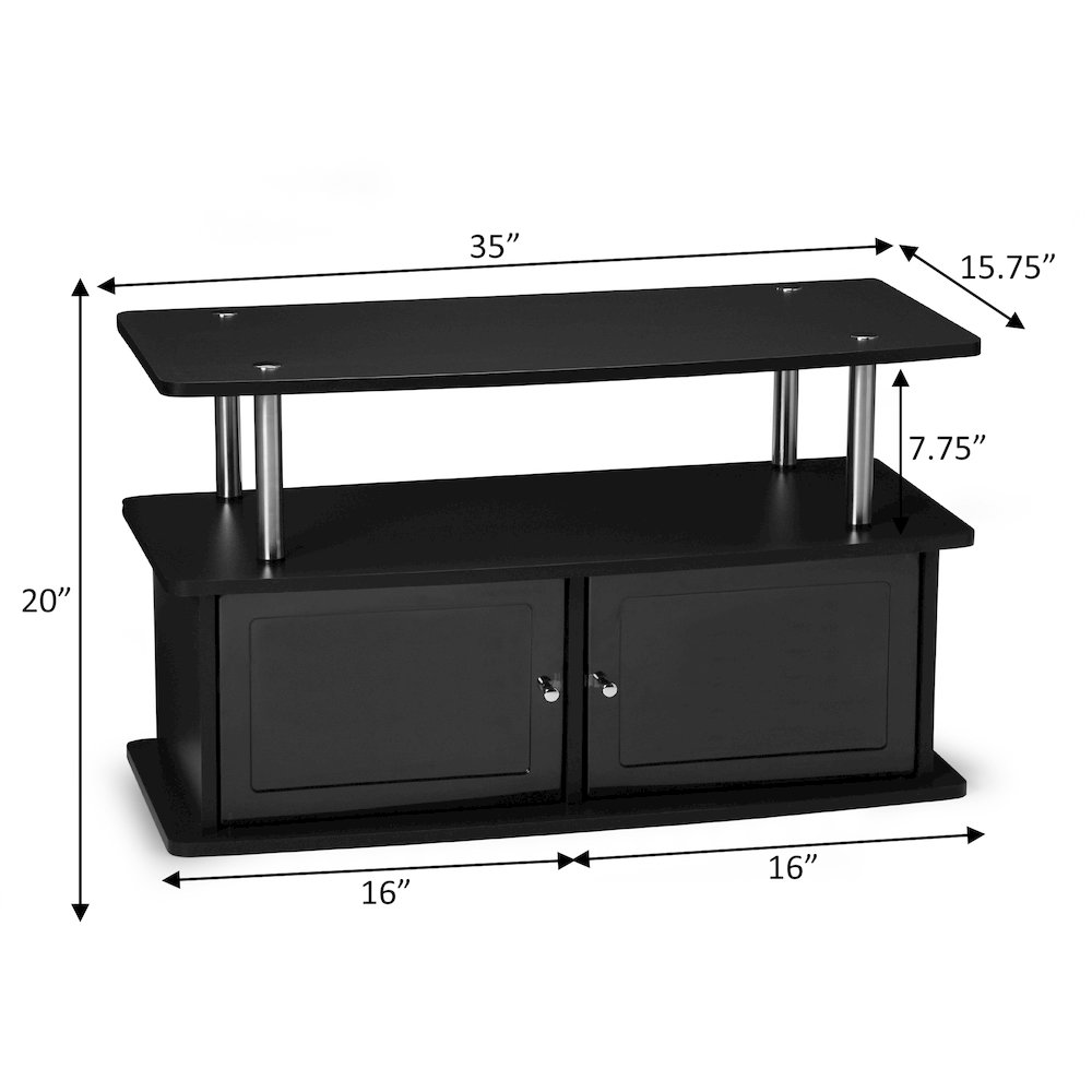 TV Stand with 2 Storage Cabinets and Shelf for TVs up to 40 Inches. Picture 4