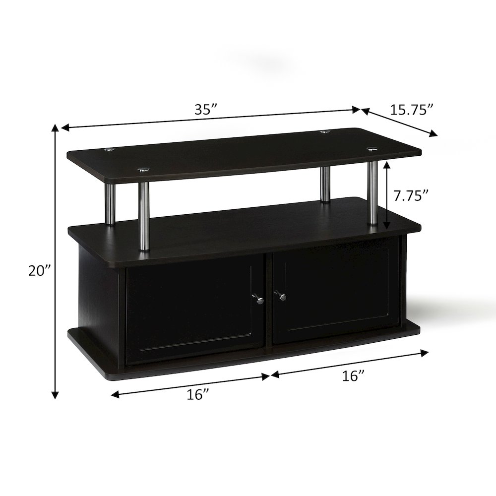 TV Stand with 2 Storage Cabinets and Shelf for TVs up to 40 Inches. Picture 2