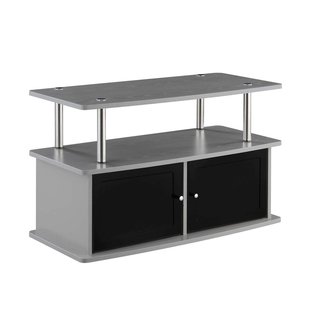 TV Stand with 2 Storage Cabinets and Shelf for TVs up to 40 Inches. Picture 1