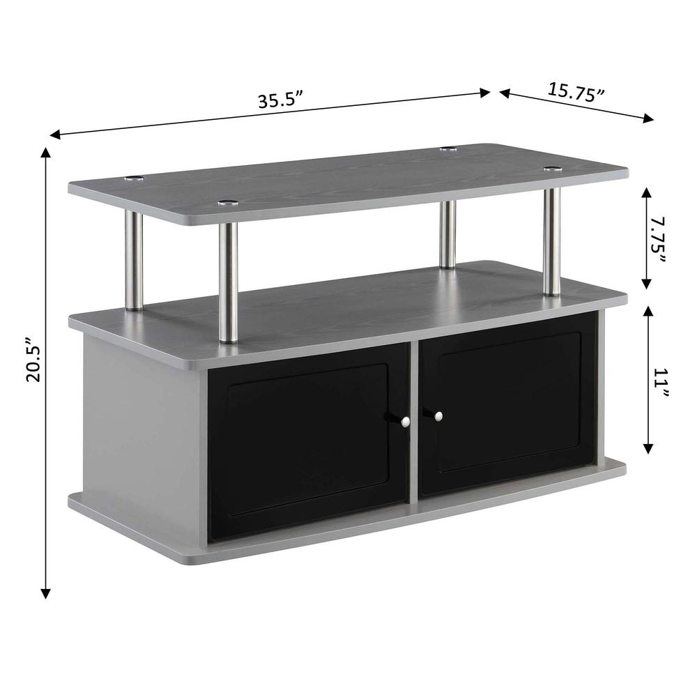 TV Stand with 2 Storage Cabinets and Shelf for TVs up to 40 Inches. Picture 3