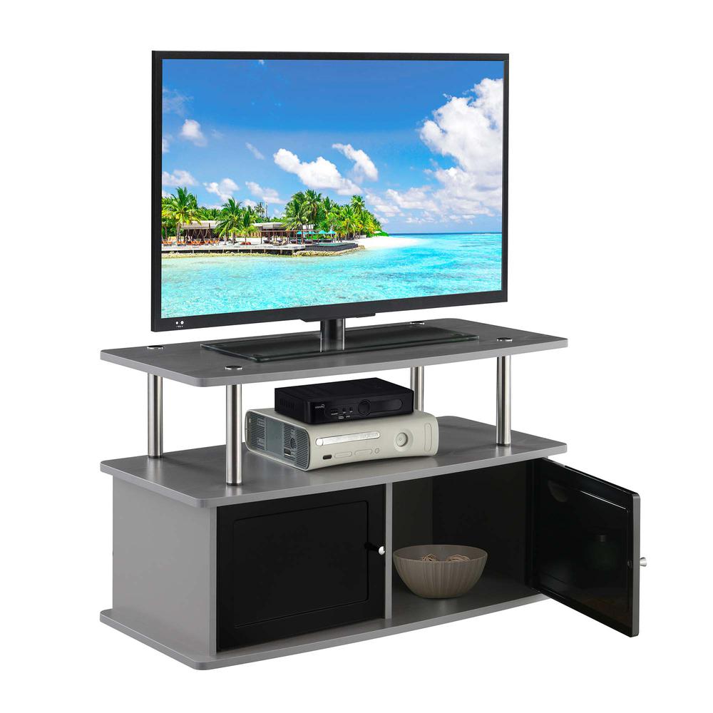 TV Stand with 2 Storage Cabinets and Shelf for TVs up to 40 Inches. Picture 2