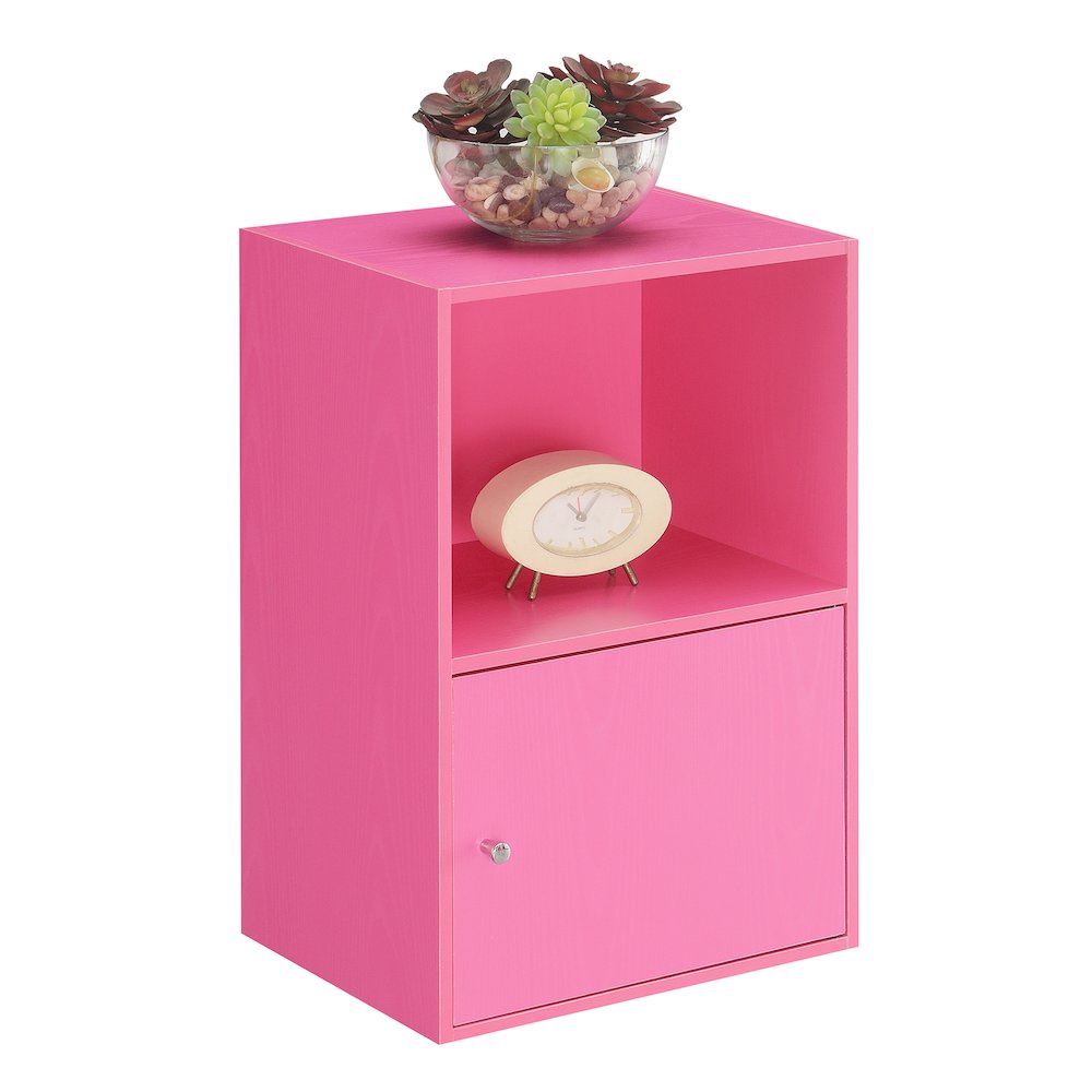 Xtra Storage 1 Door Cabinet with Shelf, Pink. Picture 3