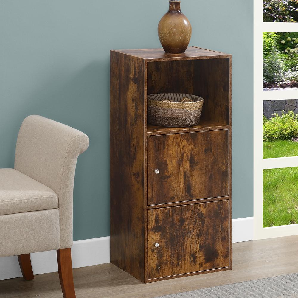 Xtra Storage 2 Door Cabinet with Shelf, Brown. Picture 3