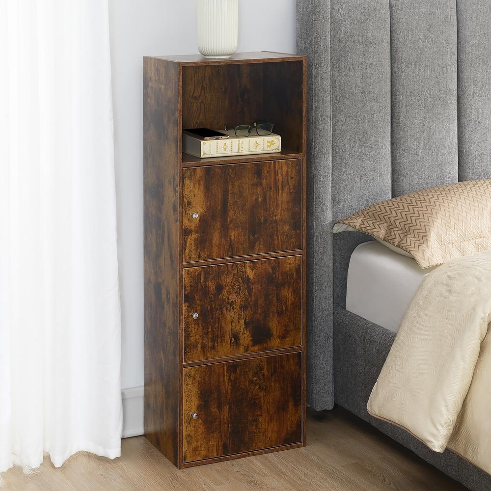 Xtra Storage 3 Door Cabinet with Shelf, Brown. Picture 3