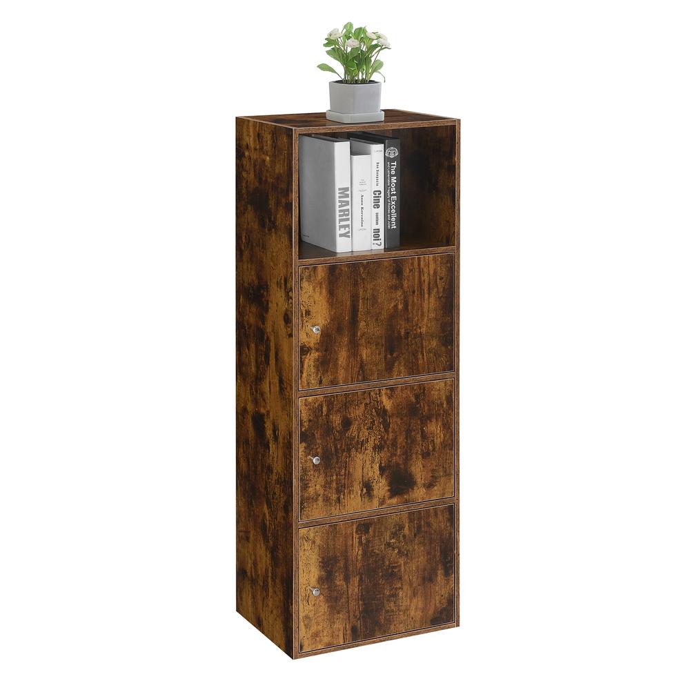 Xtra Storage 3 Door Cabinet with Shelf, Brown. Picture 2