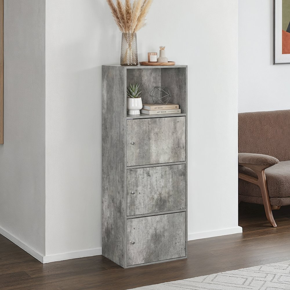 Xtra Storage 3 Door Cabinet with Shelf, Faux Birch. Picture 2