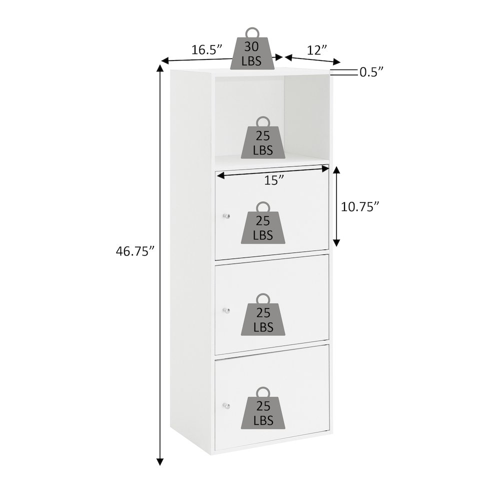 Xtra Storage 3 Door Cabinet with Shelf, Faux Birch. Picture 5