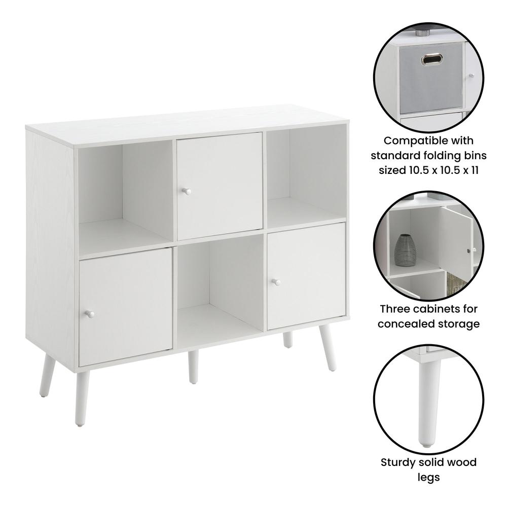 Xtra Storage 3x2 3 Door Cabinet Console Table. Picture 2