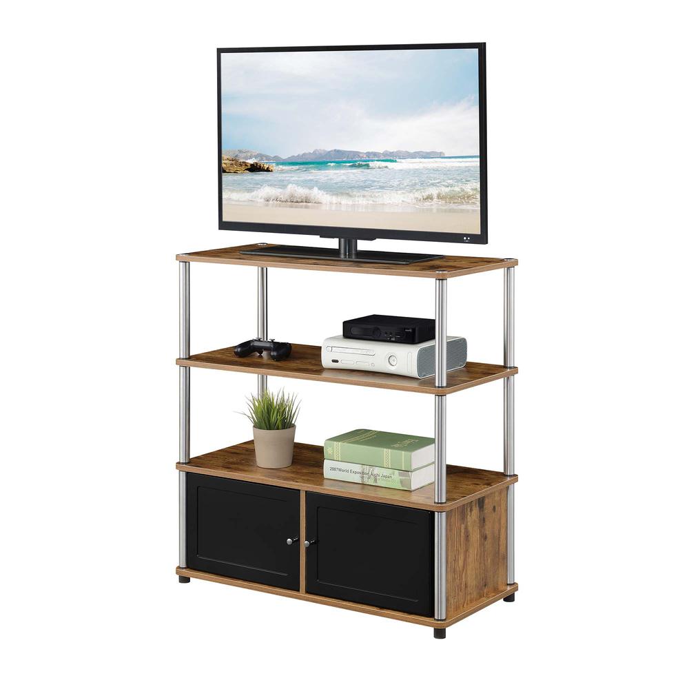 Designs2Go Highboy TV Stand w/ Storage Cabinets and Shelves. Picture 2