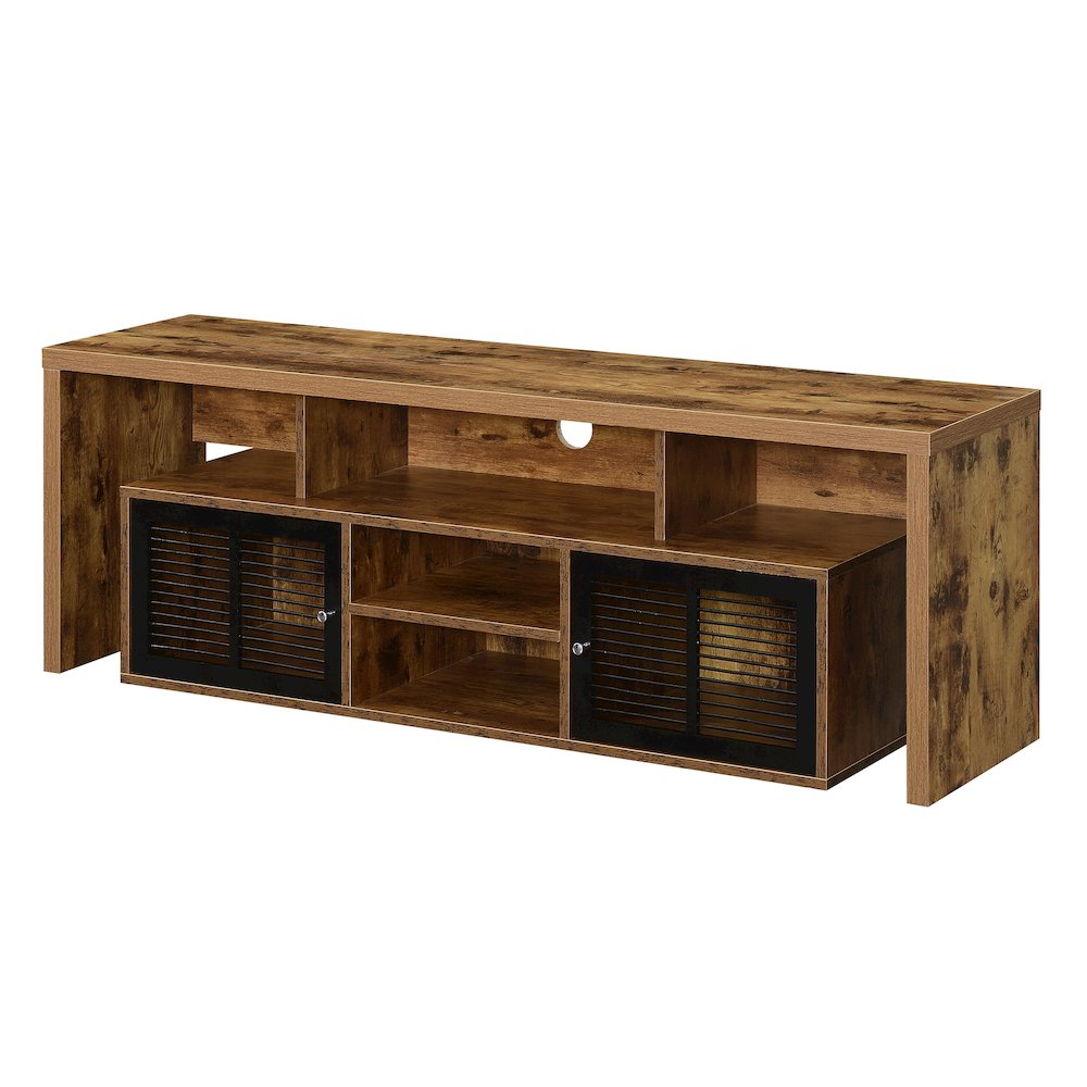 Lexington 60 inch TV Stand with Storage Cabinets and Shelves - Barnwood. Picture 1