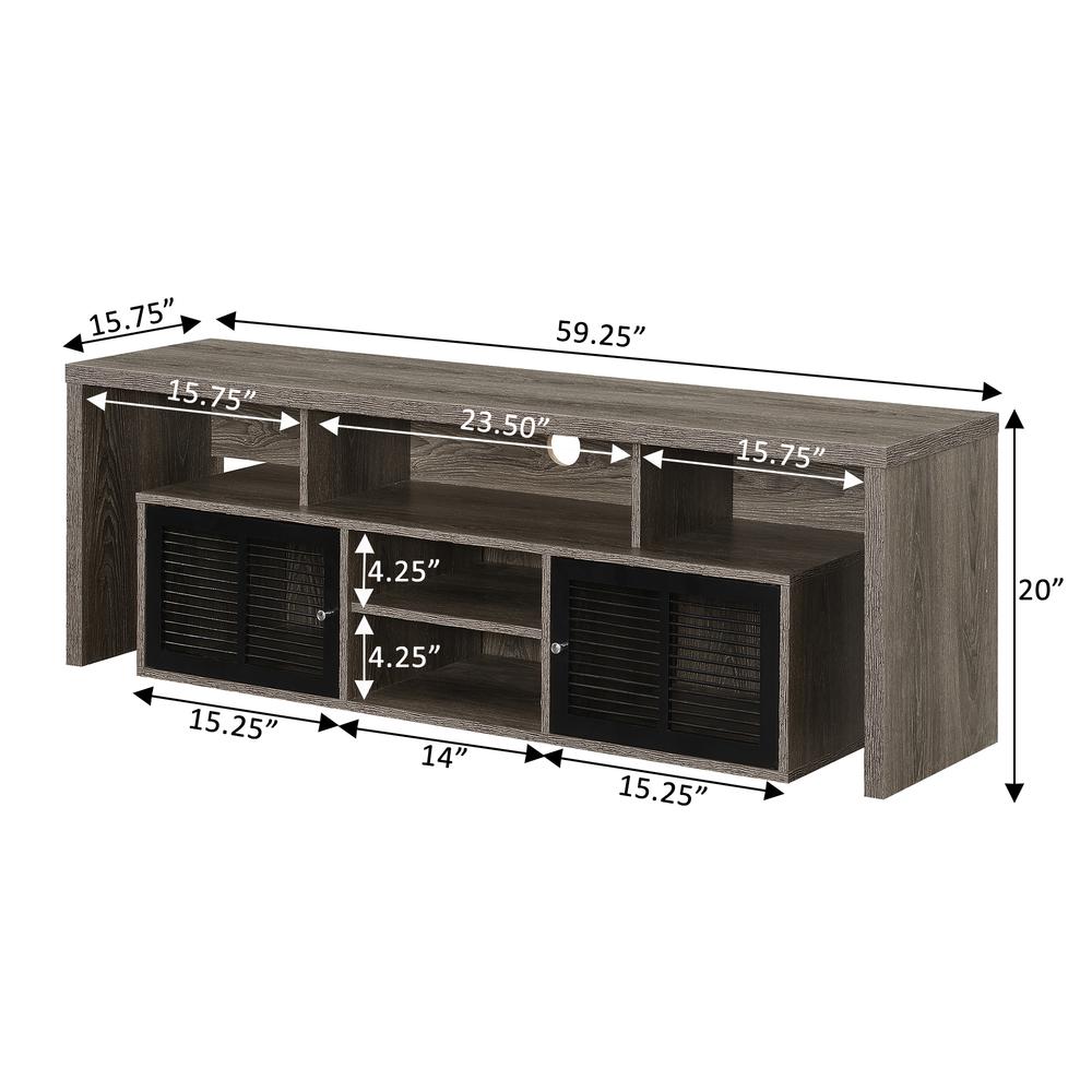 Lexington 60 inch TV Stand with Storage Cabinets and Shelves. Picture 5