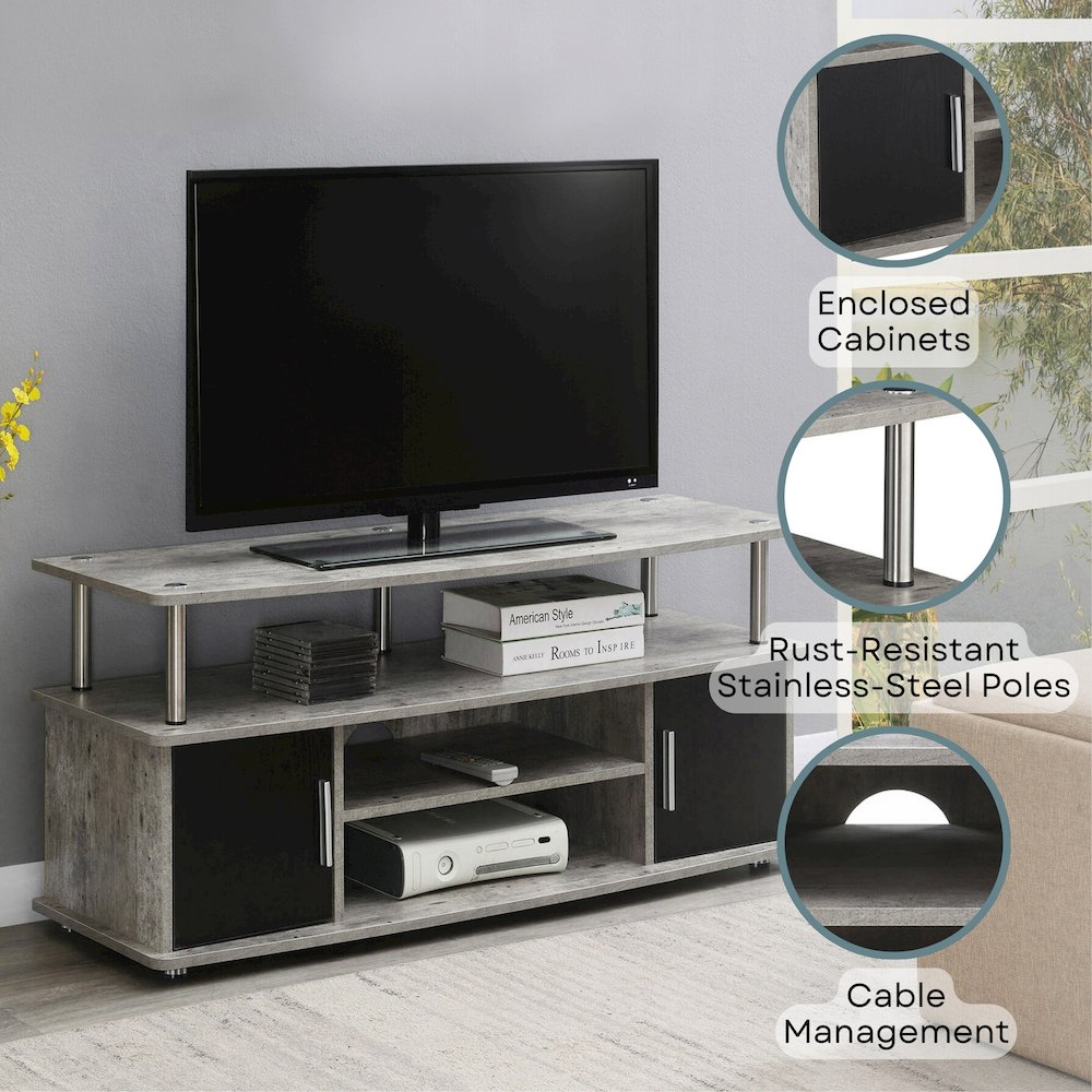 Designs2Go Monterey TV Stand with Cabinets and Shelves for TVs up to 55 Inches. Picture 4