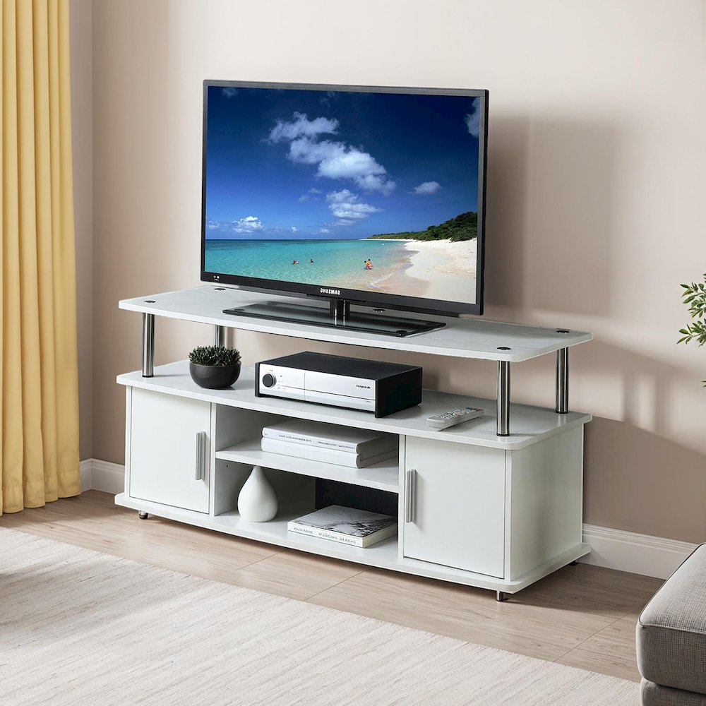 Designs2Go Monterey TV Stand with Cabinets and Shelves for TVs up to 55 Inches. Picture 2