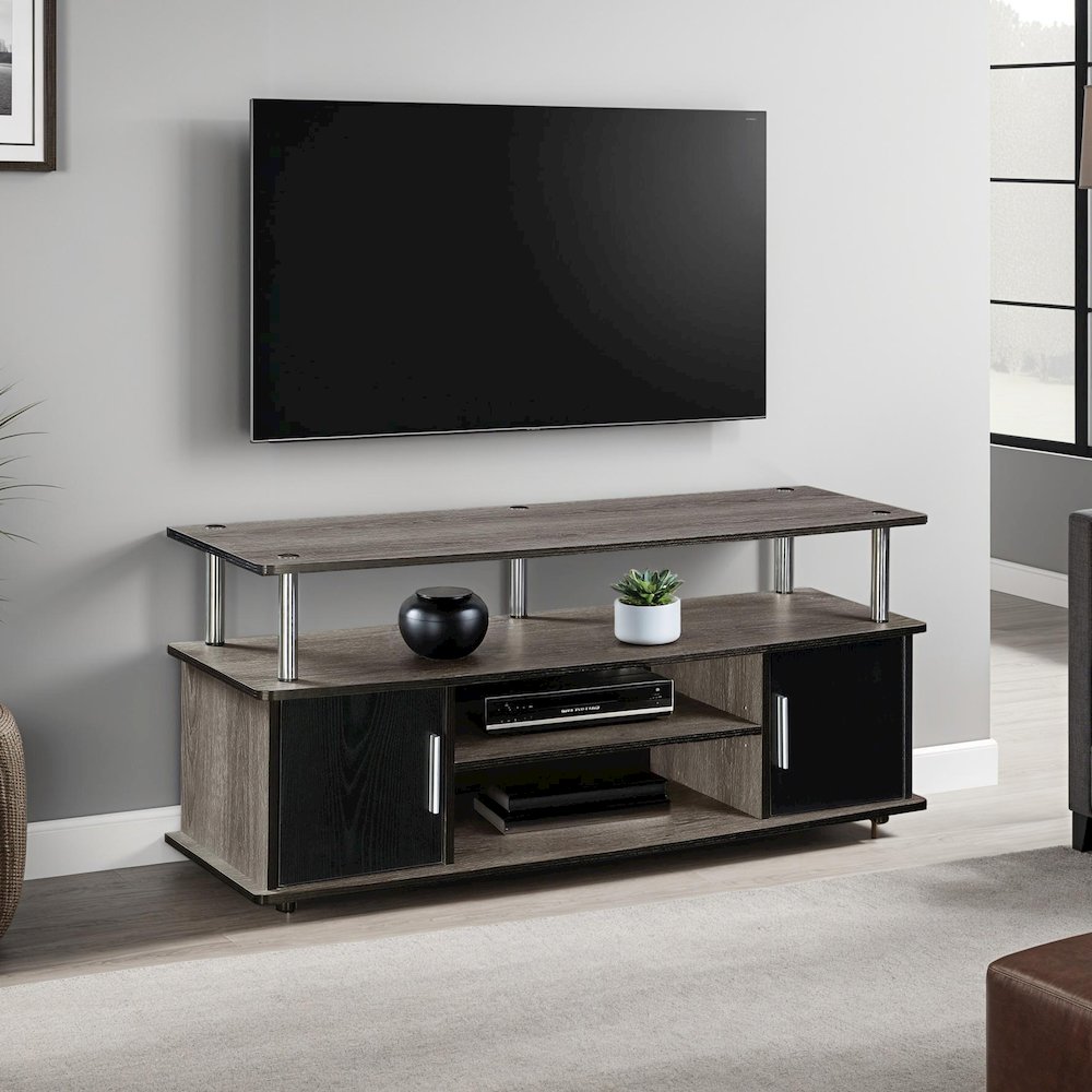 Designs2Go Monterey TV Stand with Cabinets and Shelves for TVs up to 55 Inches. Picture 2