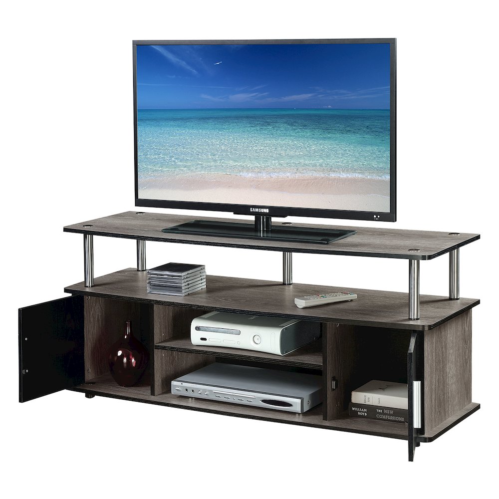 Designs2Go Monterey TV Stand with Cabinets and Shelves for TVs up to 55 Inches. Picture 3