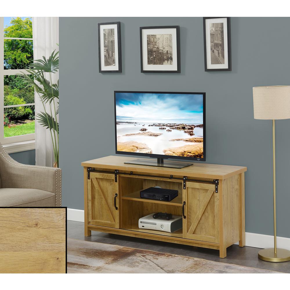 Blake Barn Door TV Stand English Oak. Picture 4