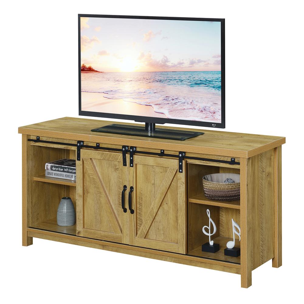 Blake Barn Door TV Stand English Oak. Picture 1