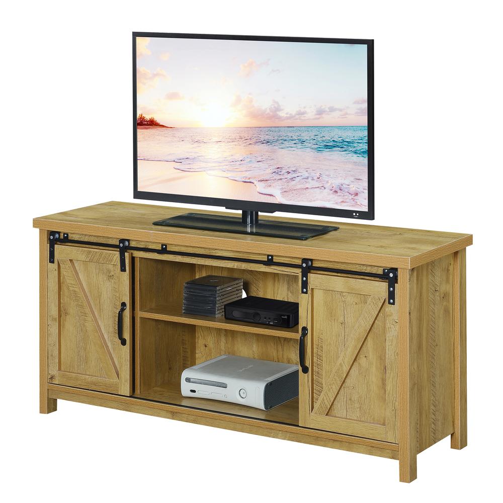 Blake Barn Door TV Stand English Oak. Picture 2