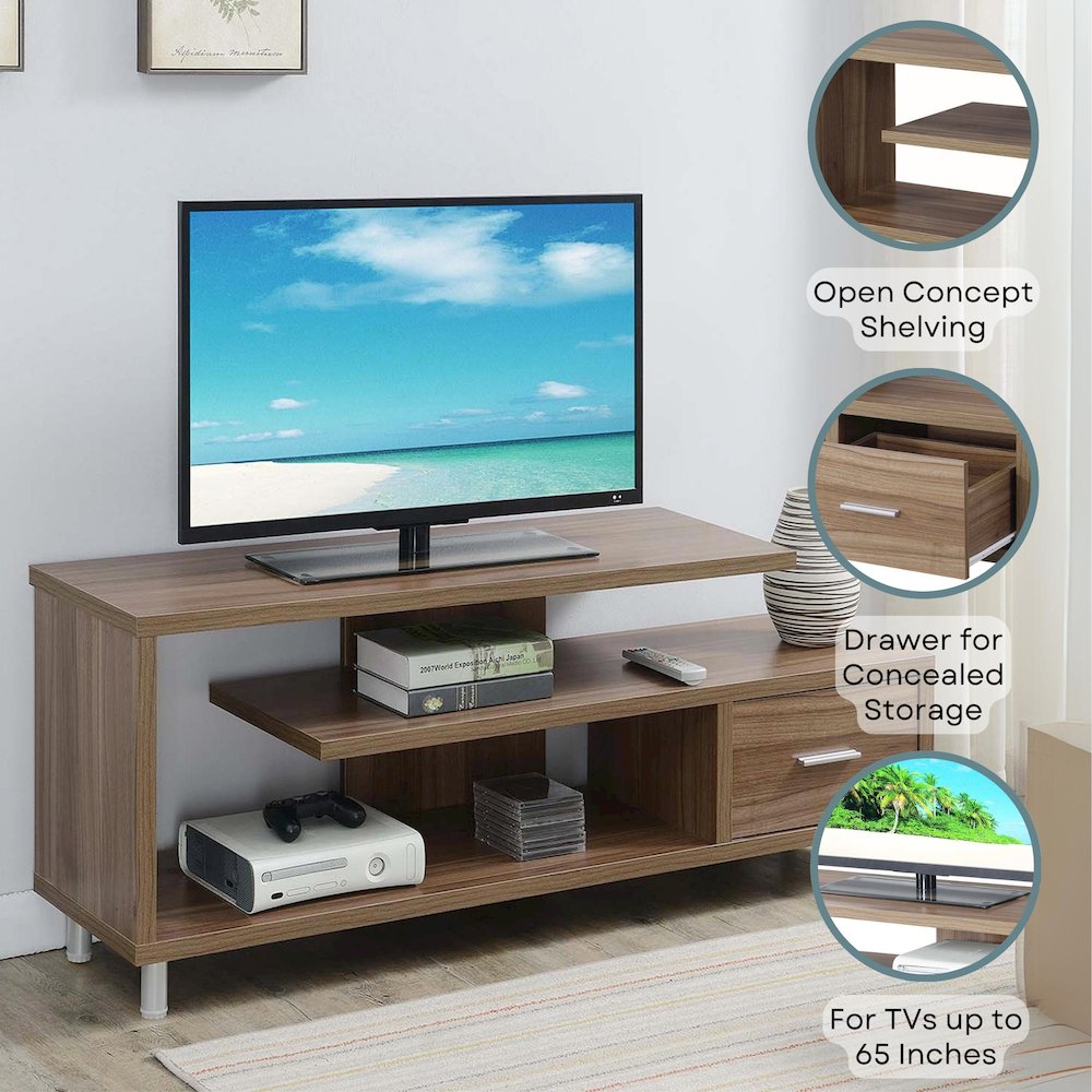 Seal II 1 Drawer TV Stand with Shelves for TVs up to 65 Inches. Picture 4