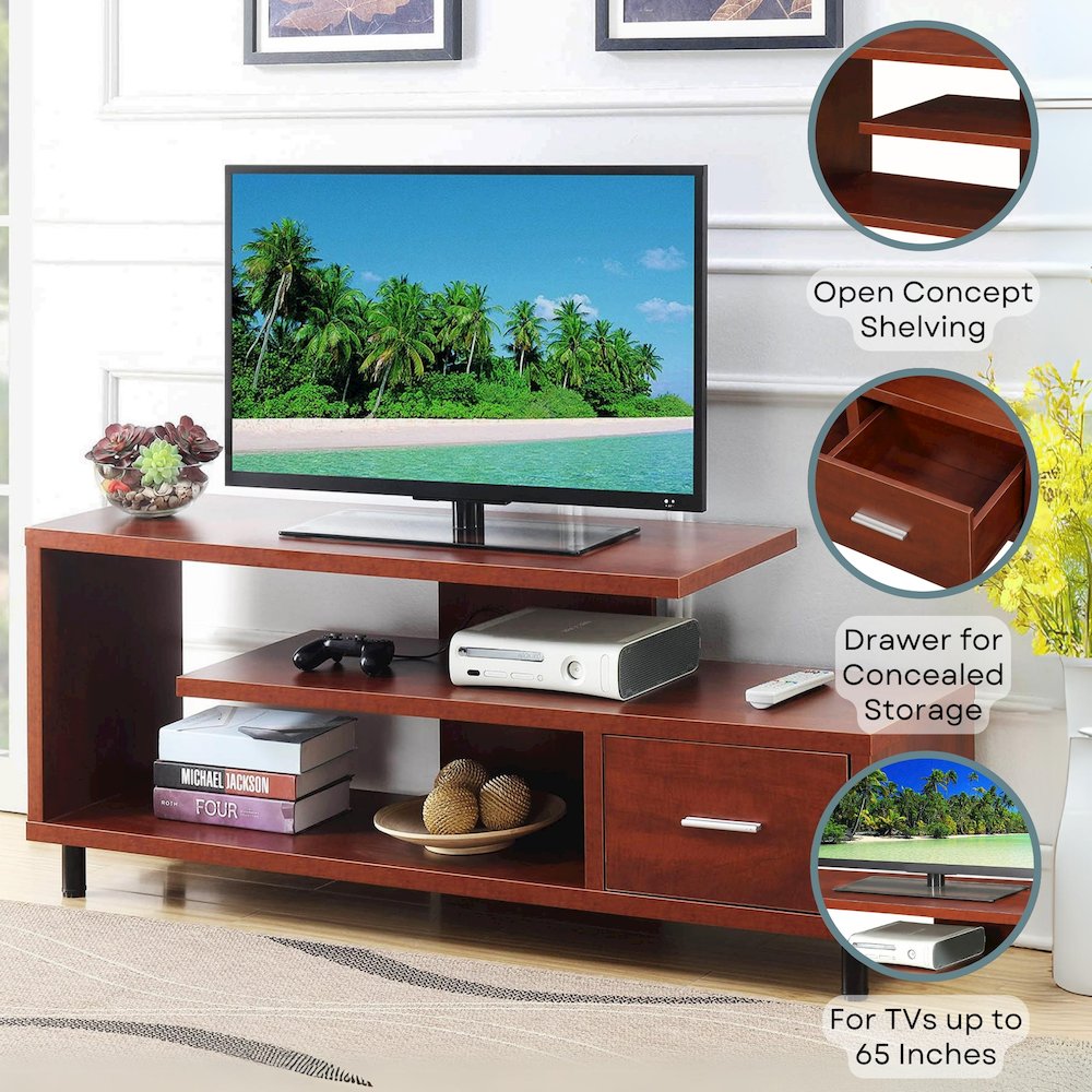 Seal II 1 Drawer TV Stand with Shelves for TVs up to 65 Inches. Picture 4