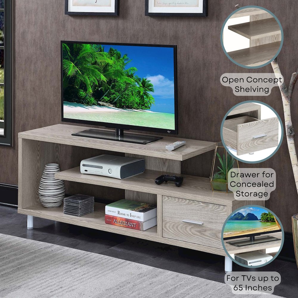 Seal II 1 Drawer TV Stand with Shelves for TVs up to 65 Inches. Picture 4