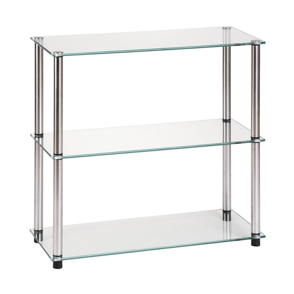 Designs2Go Classic Glass 3 Tier Bookshelf. Picture 1