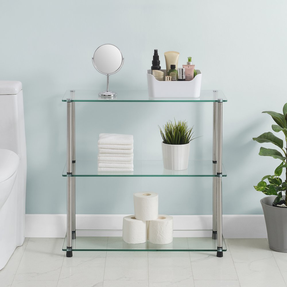 Designs2Go Classic Glass 3 Tier Bookshelf. Picture 3