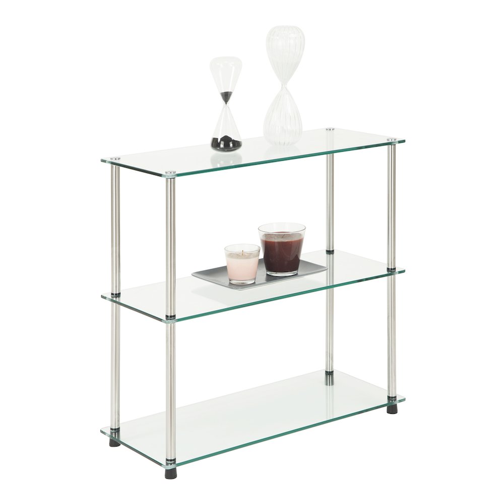 Designs2Go Classic Glass 3 Tier Bookshelf. Picture 2
