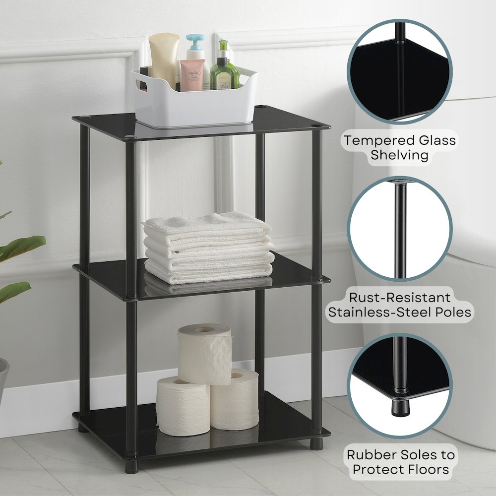 Designs2Go Classic Glass 3 Tier Lamp / End Table. Picture 4