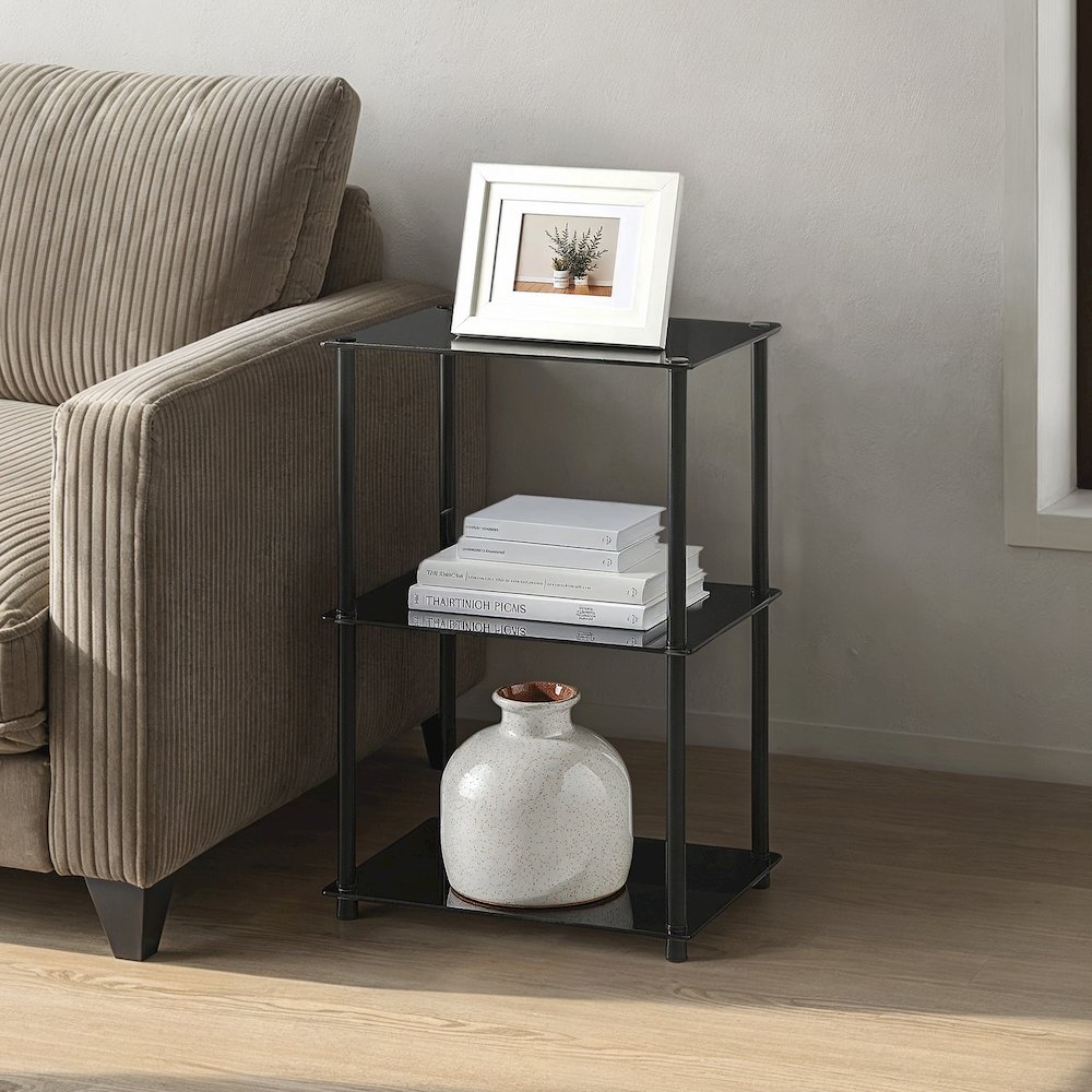 Designs2Go Classic Glass 3 Tier Lamp / End Table. Picture 2
