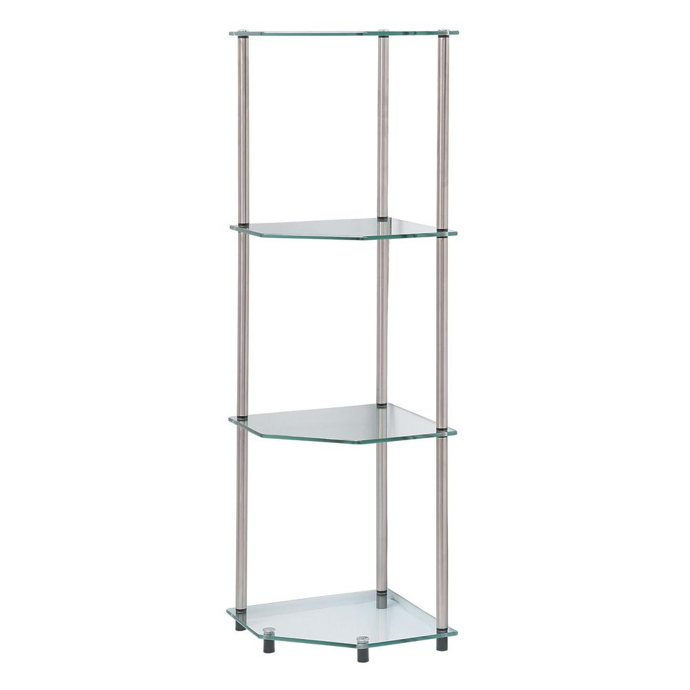 Designs2Go Classic Glass 4 Tier Corner Shelf. Picture 1