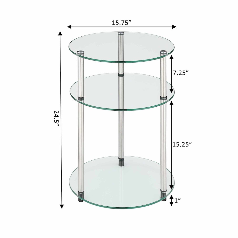 Designs2Go Classic Glass 3 Tier Round Table. Picture 5